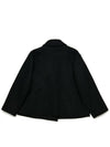 Women's Wool Overfit Half Double Peacoat Charcoal - MOTH - BALAAN 4