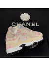 CC Logo Cotton Tweed Suede Calfskin Low Top Sneakers Pink Ecru - CHANEL - BALAAN 7