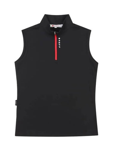 ribbed jersey half-zip tank top OF9813LABLACK - ONOFF - BALAAN 1