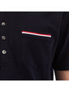 Men's Three Stripes Pocket Mercerized Short Sleeve Polo Shirt Navy - THOM BROWNE - BALAAN 11