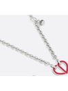 Dior CD Heart Necklace Silver Finish Brass Red - DIOR - BALAAN 4