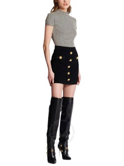 Balmain High-Waist Knitted Miniskirt, Brand Size 38 (US Size 6) - BALMAIN - BALAAN 2