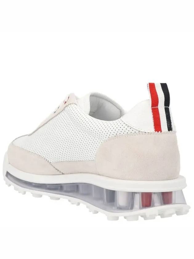 Vitello Calf Leather Clear Sole Tech Runner Sneakers White - THOM BROWNE - BALAAN 3