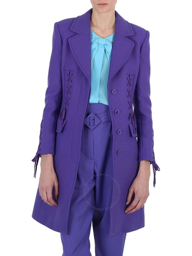 Moschino Ladies Purple Long Single-Breasted Coat, Brand Size 38 (US Size 4) - MOSCHINO - BALAAN 1