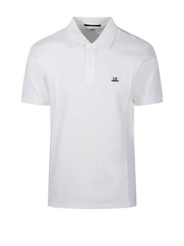 Logo Patch Polo Shirt White - CP COMPANY - BALAAN 1