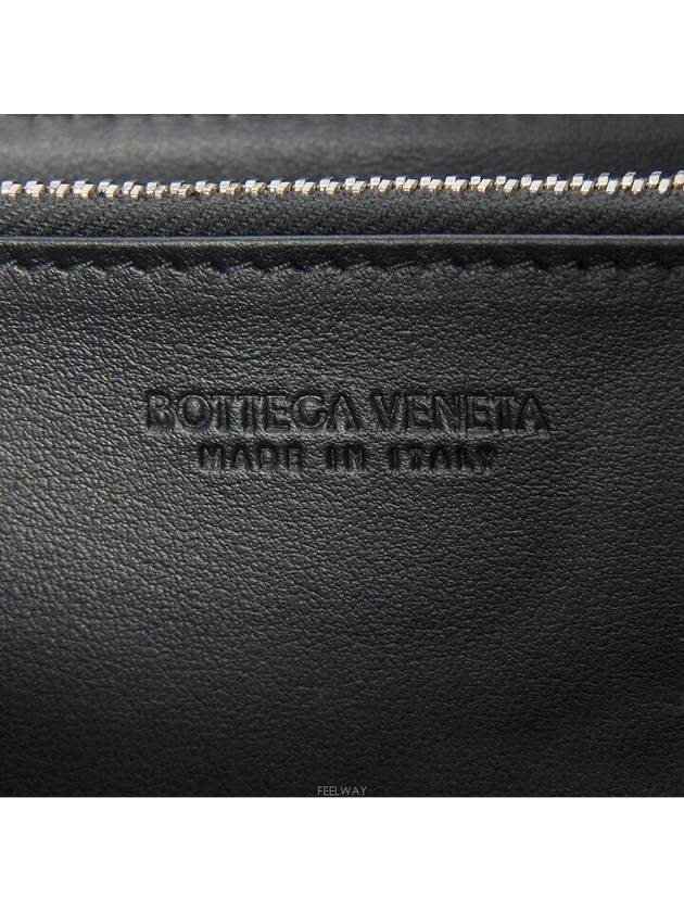 Intrecciato Zipper Around Leather Long Wallet Black - BOTTEGA VENETA - BALAAN 5