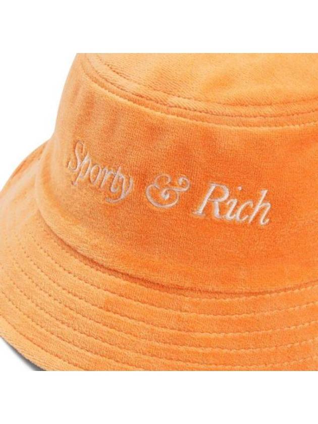 Embroidered Logo Cotton Bucket Hat Orange - SPORTY & RICH - BALAAN 4