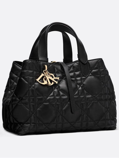 Toujours Macrocannage Calfskin Medium Tote Bag Black - DIOR - BALAAN 2