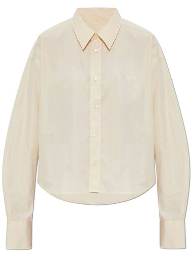 Ami Alexandre Mattiussi Shirt With Logo, Women's, Beige - AMI - BALAAN 1