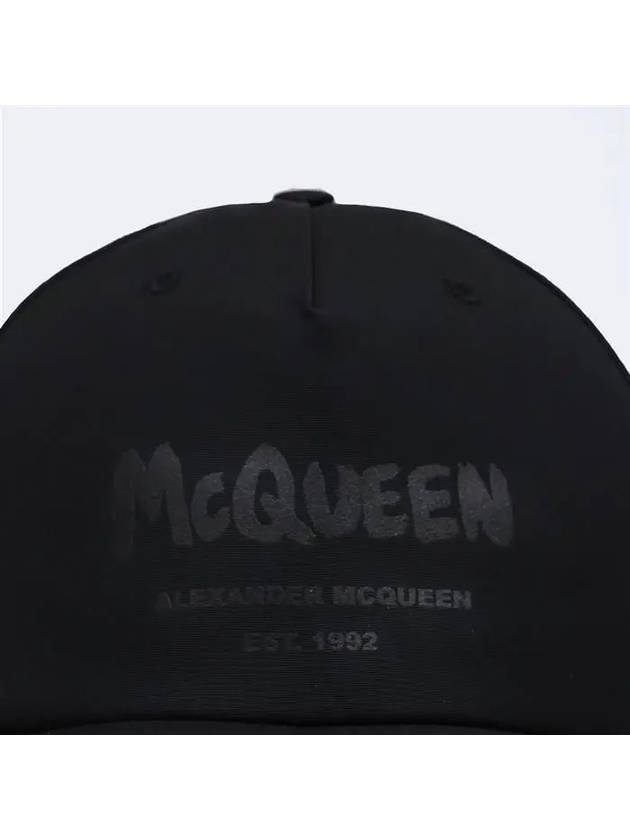 Graffiti Logo Printing Ball Cap Black - ALEXANDER MCQUEEN - BALAAN 5