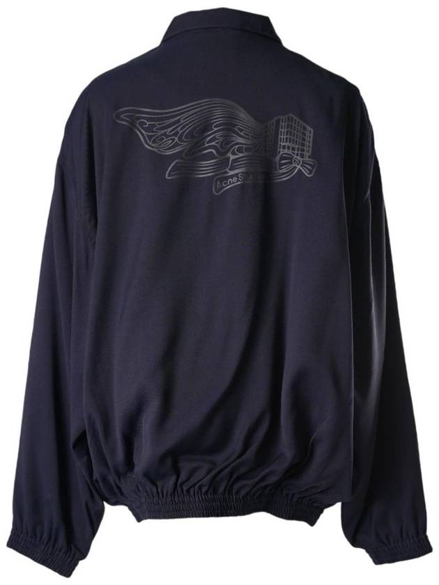 Fluid Logo Print Track Jacket Navy - ACNE STUDIOS - BALAAN 3