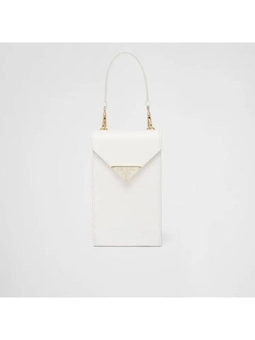 Saffiano Leather Mini Bag White - PRADA - BALAAN 1