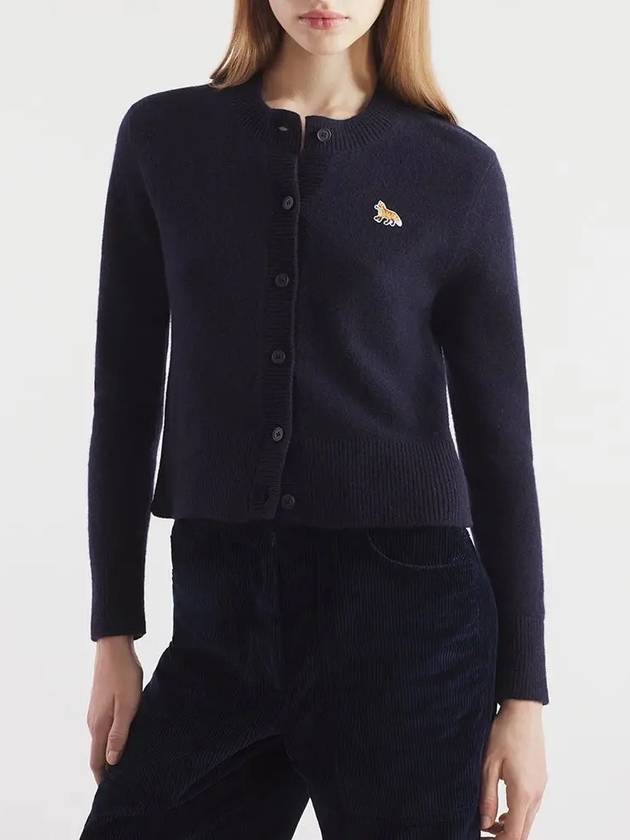 Baby Fox Patch Wool Cardigan Navy - MAISON KITSUNE - BALAAN 2