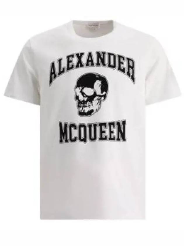 Skull Logo Print Short Sleeve T-shirt White - ALEXANDER MCQUEEN - BALAAN 2