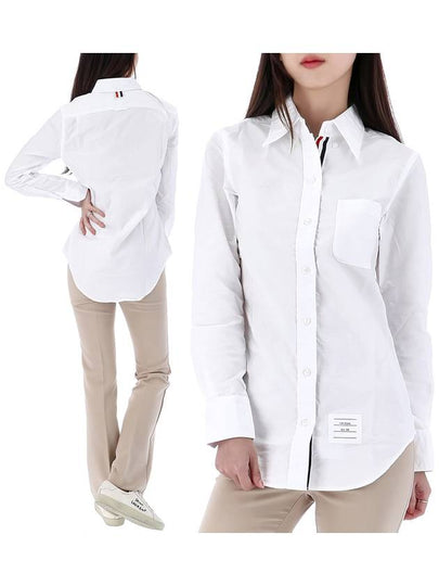 Button Down Cotton Oxford Long Sleeve Shirt White - THOM BROWNE - BALAAN 2