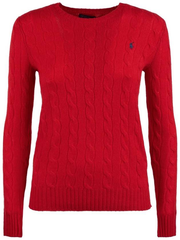 Ralph Lauren Red Wool And Cashmere Cable-Knit Sweater - RALPH LAUREN - BALAAN 1