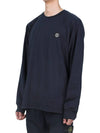 Logo Patch Cotton Jersey Long Sleeve T-Shirt Navy - STONE ISLAND - BALAAN 4