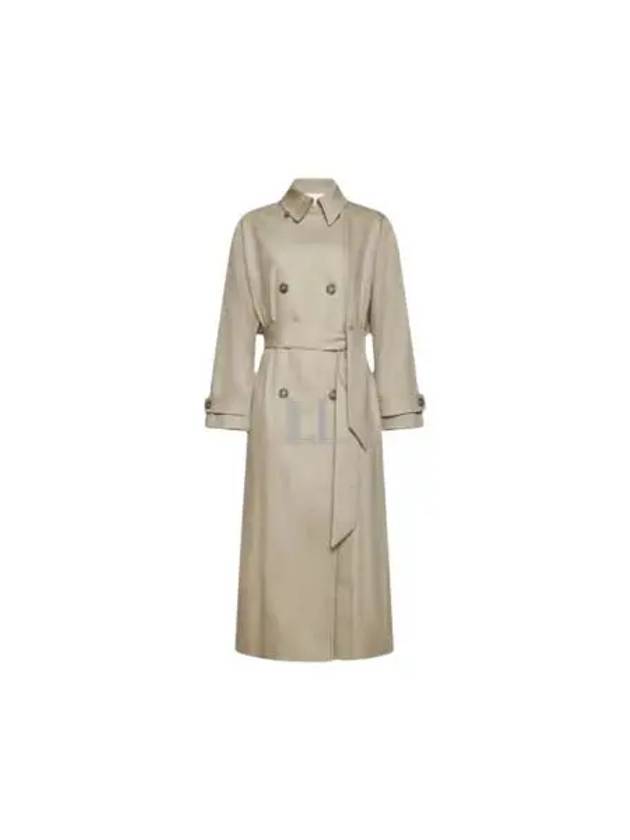 Double Brested Twill Cotton Trench Coat Beige - A.P.C. - BALAAN 2