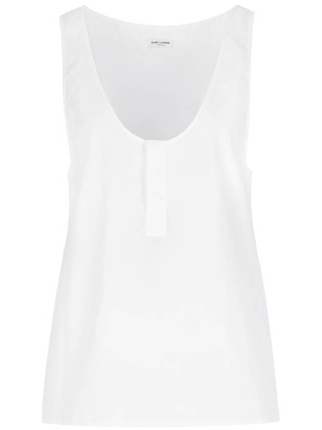 Semi See-through Henry Tank Top 790074Y227W - SAINT LAURENT - BALAAN 2