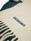 L'echarpe Moisson Embroidered Logo Alpaca Wool Muffler Navy - JACQUEMUS - BALAAN 10