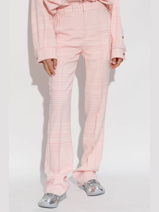 Bottega Veneta Plaid Pattern Pants, Women's, Pink - BOTTEGA VENETA - BALAAN 3