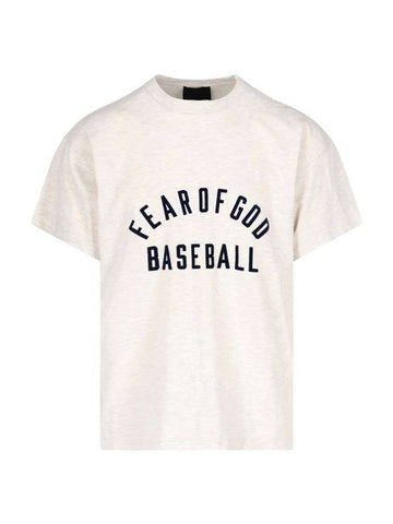 Logo Baseball Short Sleeve T-Shirt Cream - FEAR OF GOD - BALAAN.