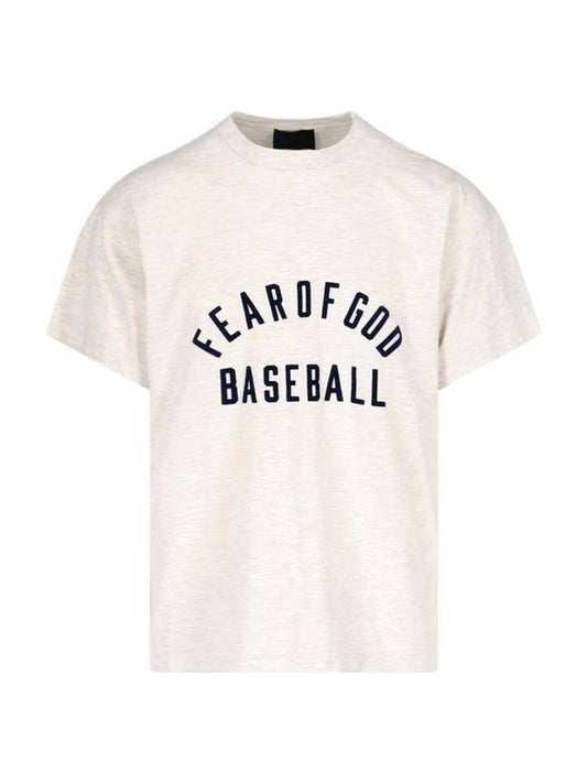 Cotton Baseball Short Sleeve T-Shirt Cream Navy - FEAR OF GOD - BALAAN 1