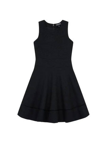 Women s Ribbed Easy Flare Dress Black - EMPORIO ARMANI - BALAAN 1