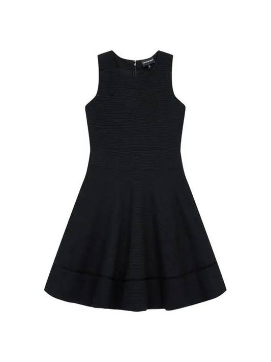 Women s Ribbed Easy Flare Dress Black - EMPORIO ARMANI - BALAAN 1