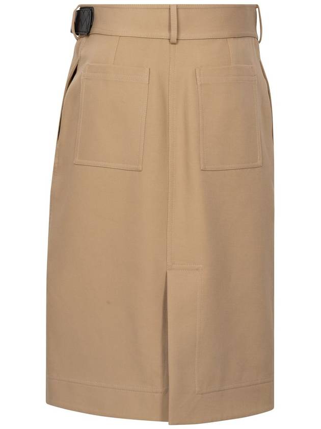 Belted Midi H-Line Skirt Nude - BOTTEGA VENETA - BALAAN 3