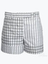 Gingham Check Double Face Poplin Shorts Medium Grey - THOM BROWNE - BALAAN 2