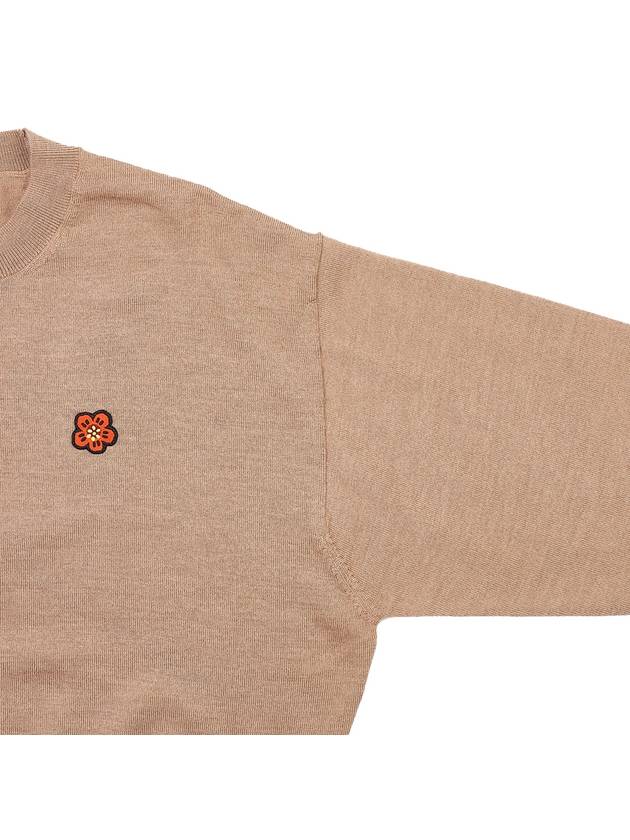 Boke Flower Logo Wool Knit Top Light Brown - KENZO - BALAAN 5