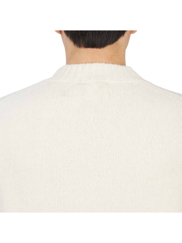 Men's Crew Neck Wool Knit Top Ivory - TEN C - BALAAN 8