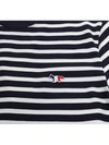 Fox Logo Stripe Long Sleeve T-Shirt Navy - MAISON KITSUNE - BALAAN 4