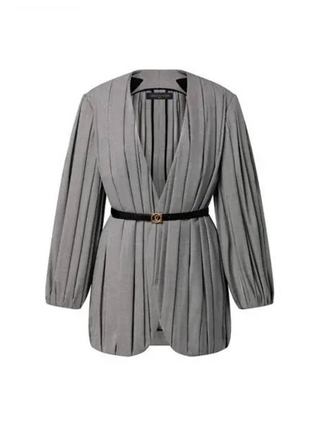 Draped Micro Check Jacket Grey - LOUIS VUITTON - BALAAN 2