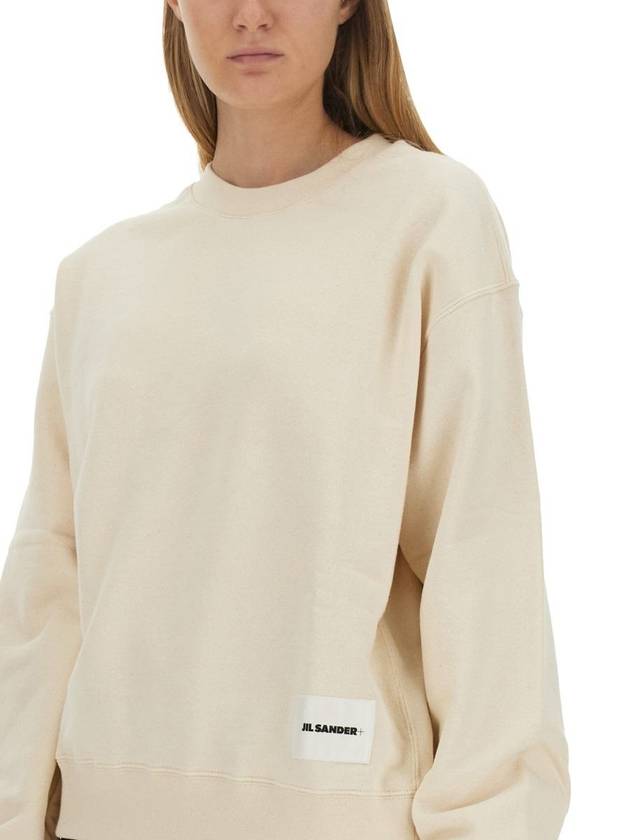 Logo Patch Sweatshirt Beige - JIL SANDER - BALAAN 8