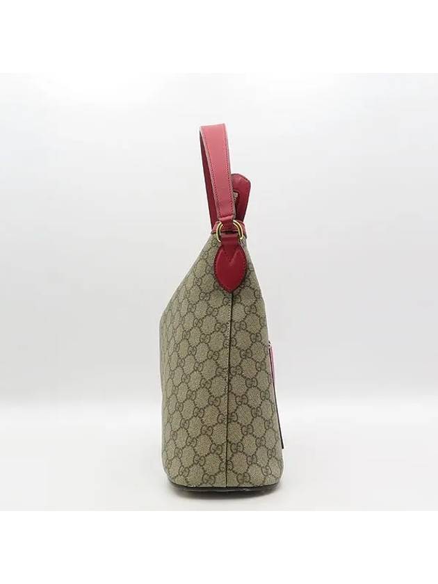 414930 GG logo supreme brown color red trimming hobo shoulder bag - GUCCI - BALAAN 3