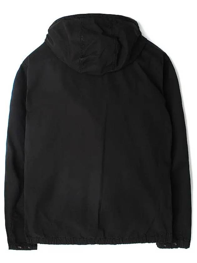 Cotton Twill Stretch Hooded Jacket Black - STONE ISLAND - BALAAN 3