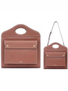 Topstitched Leather Pocket Tote Bag Brown - BURBERRY - BALAAN 2
