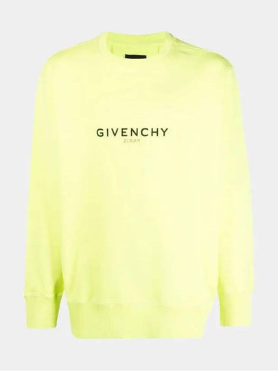 Reverse Logo Printed Sweatshirt Neon Yellow - GIVENCHY - BALAAN 2