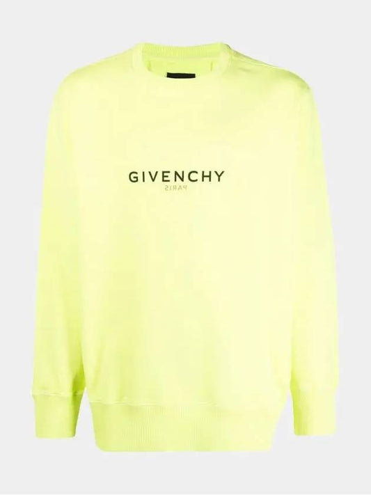 reverse logo printing sweatshirt neon yellow - GIVENCHY - BALAAN 2