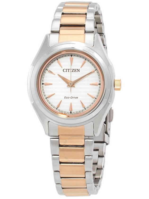 Citizen Elegance Eco-Drive White Dial Two-Tone Ladies Watch FE2116-85A - CITIZEN - BALAAN 1