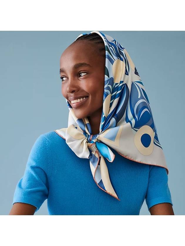 Le Reve De Julia 90 Scarf Blue - HERMES - BALAAN 3