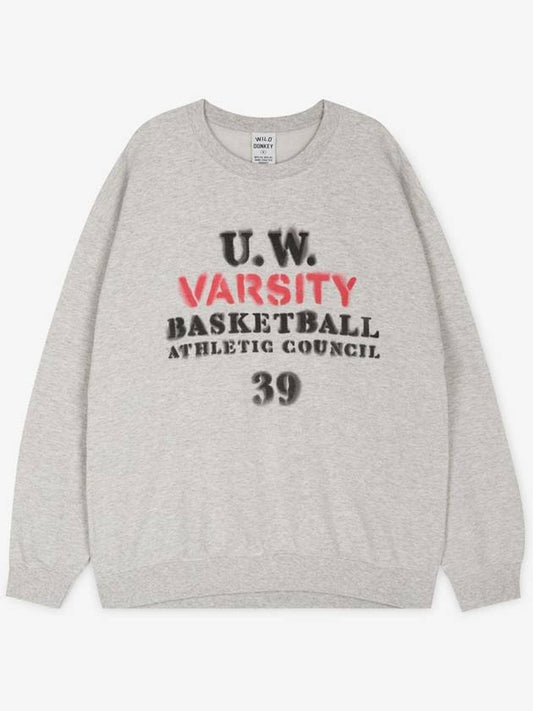 Wild Donkey Men s Graphic Printing Heather Gray Sweatshirt FG VARSITY OVERDYED - WILD DONKEY - BALAAN 2