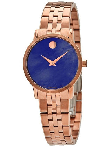 Movado Museum Quartz Blue Mother of Pearl Dial Ladies Watch 0607354 - MOVADO - BALAAN 1