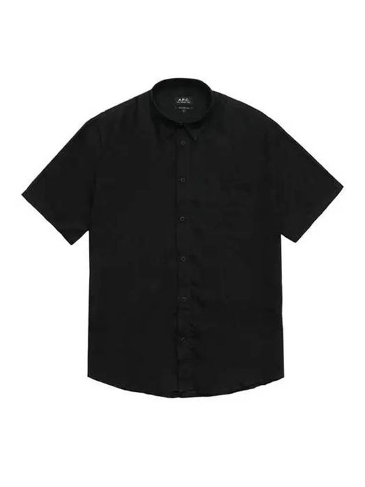 Bellini Linen Short Sleeve Shirt Black - A.P.C. - BALAAN 2