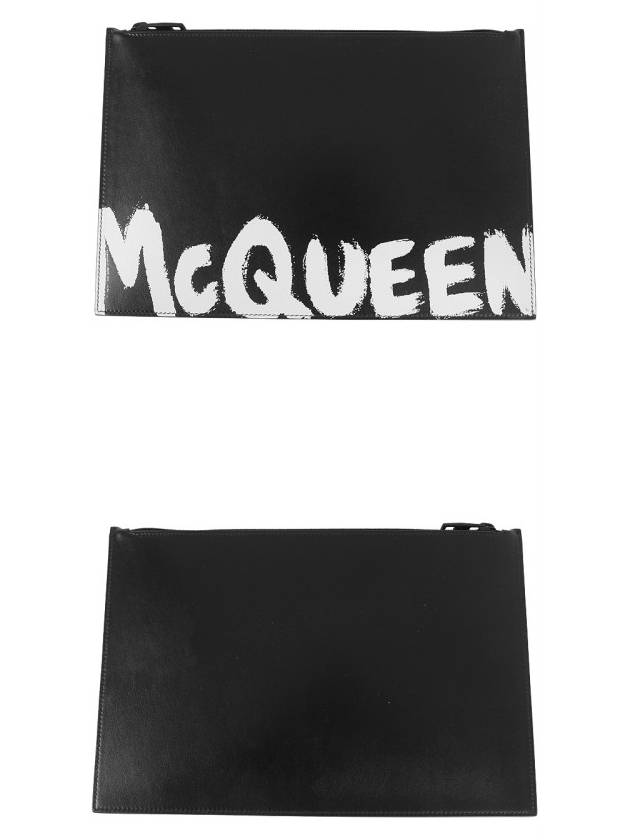 Graffiti Logo Clutch Bag Black - ALEXANDER MCQUEEN - BALAAN 5