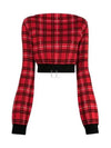 Logo Check Knit Top Red - MARNI - BALAAN 2