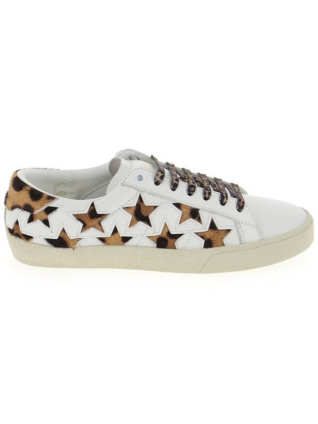 Star Patch Low Top Sneakers Black White - SAINT LAURENT - BALAAN 1