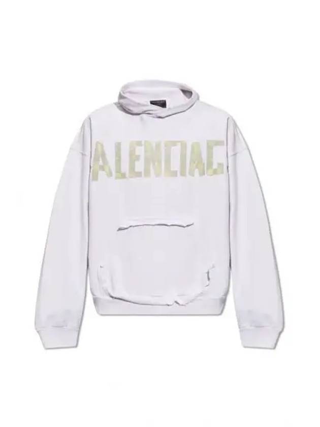 Tape Type Ribbed Pocket Large Fit Hoodie White - BALENCIAGA - BALAAN 2